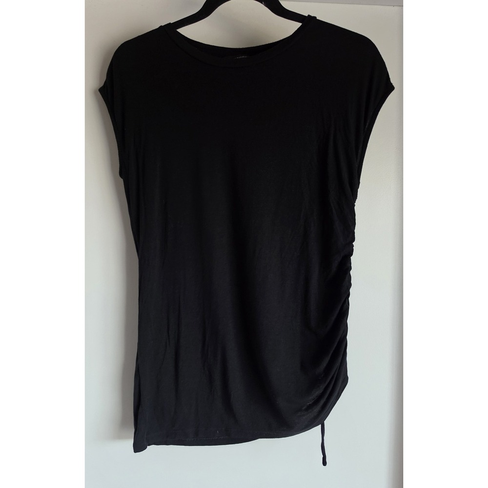Banana Republic Women's Sleeveless T-Shirt S Black Solid Round Neck Tank Top